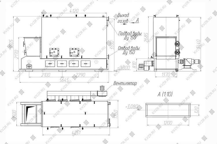 Чертеж котла КВм 3.0 с ТЛПХ